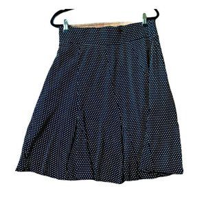 BCBGMaxazria Polka Dot Flowy Mini Skirt Black White Dots Womens Size L